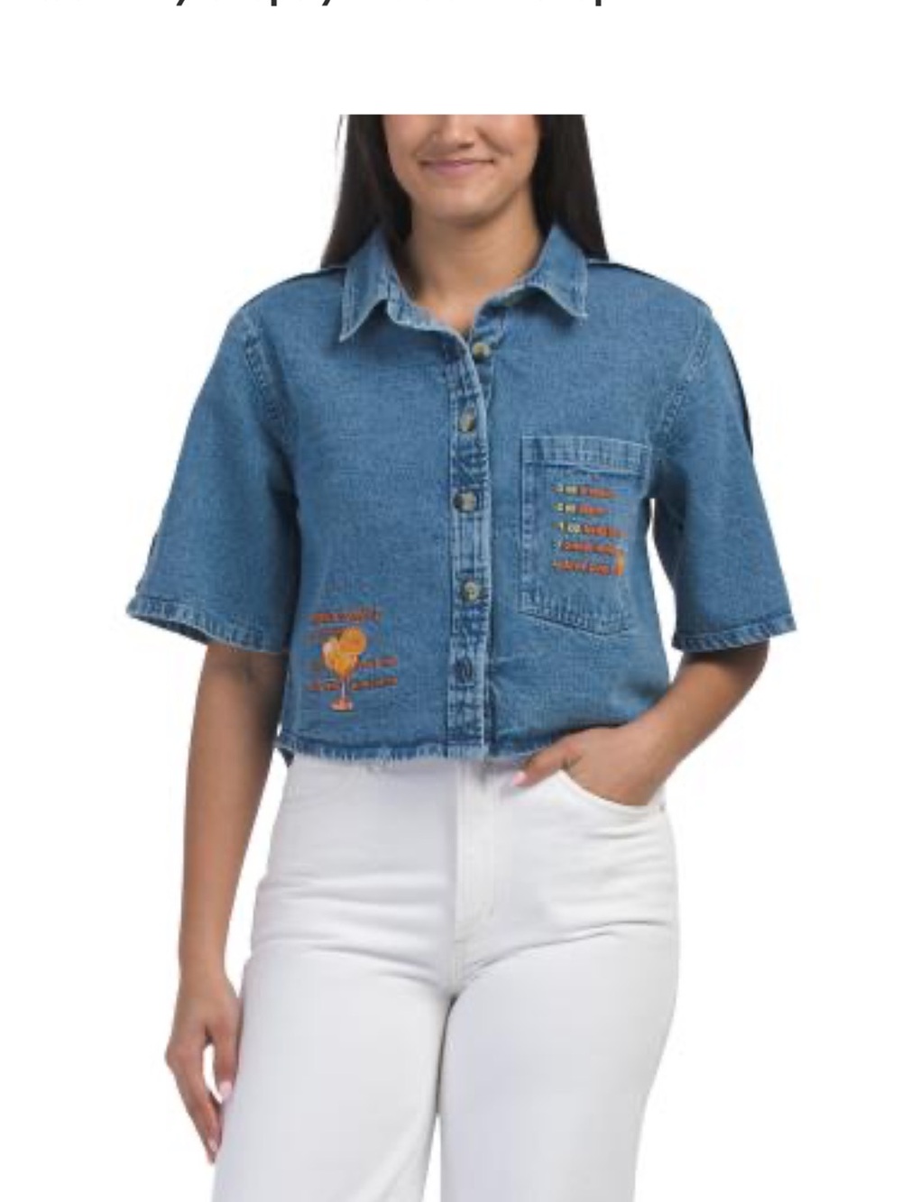 Denim Boxy Fit Aperol Spritz Button Down